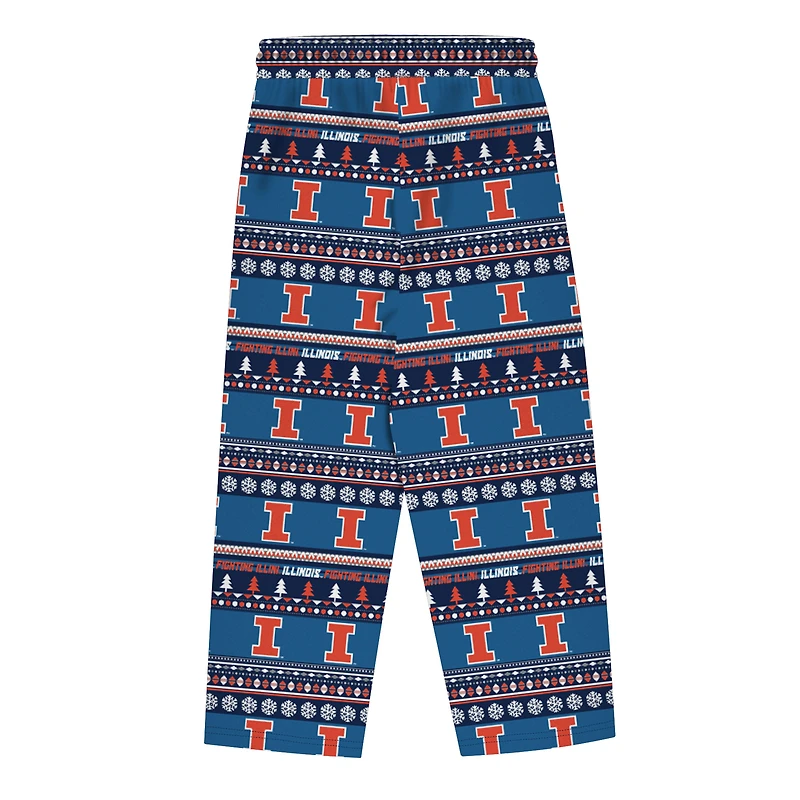 Ensemble pyjama à motif pull moche bleu marine Illinois Fighting Illini pour nourrissons et nouveau-nés