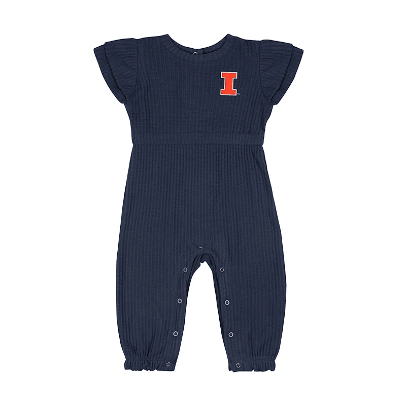 Barboteuse en tricot gaufré pour bébé Colosseum Navy Illinois Fighting Illini Beautopia