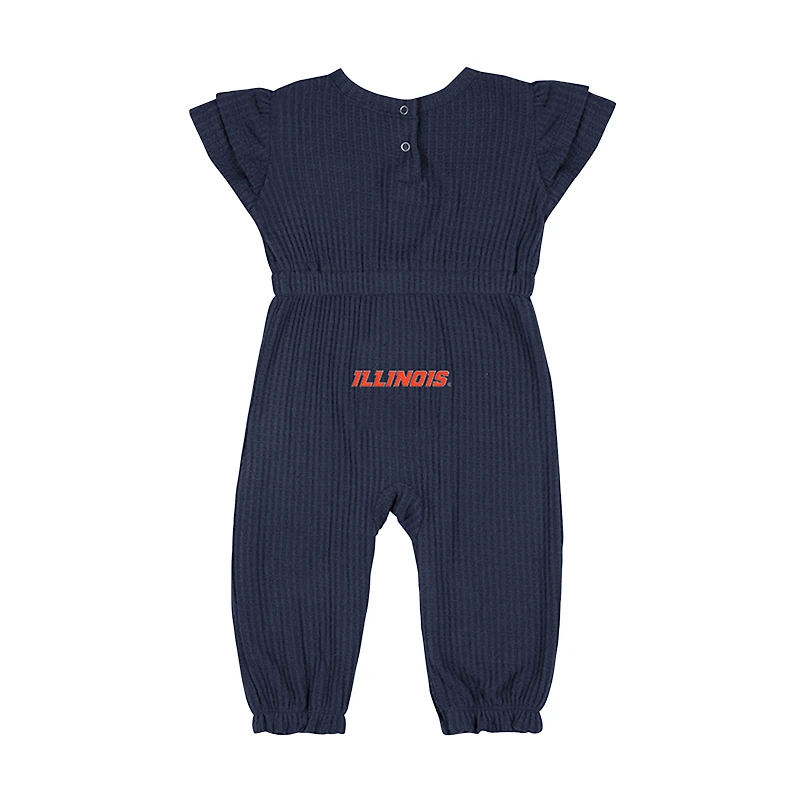 Infant Colosseum Navy Illinois Fighting Illini Beautopia Waffle Knit Romper