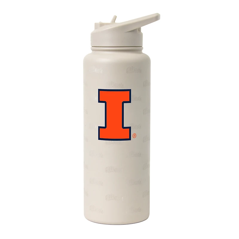 Bouteille de 1 litre (34 oz) Logo Brands Illinois Fighting Illini Sand Ghost Quencher
