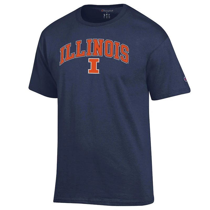 T-shirt homme Champion Navy Illinois Fighting Illini Arch Over Logo