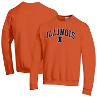 Men's Champion  Orange Illinois Fighting Illini Arch Over Logo Pullover Sweatshirt