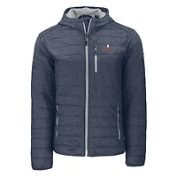 Veste à capuche zippée intégrale Cutter & Buck Anthracite Illinois Fighting Illini Rainier Eco PrimaLoft pour homme