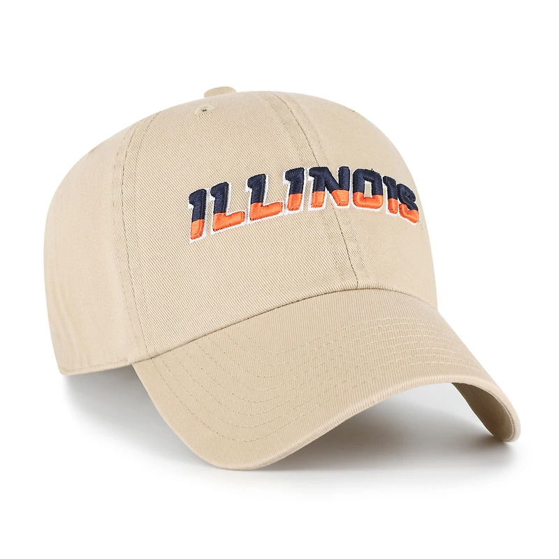 Casquette ajustable kaki 47 Illinois Fighting Illini Clean Up pour homme