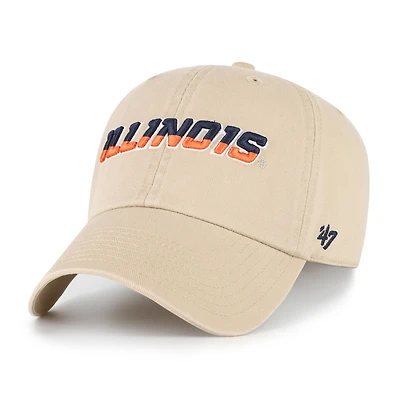 Men's '47 Khaki Illinois Fighting Illini Clean Up Adjustable Hat