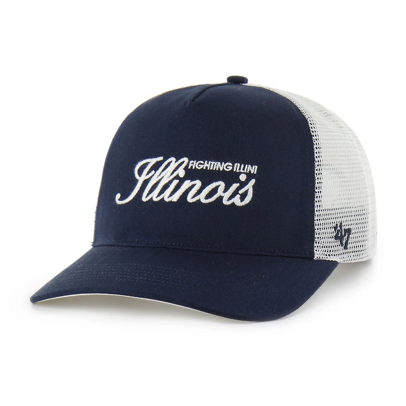 Casquette ajustable « 47 Navy Illinois Fighting Illini Contemporary Basics Foundation Trucker Hitch » pour homme