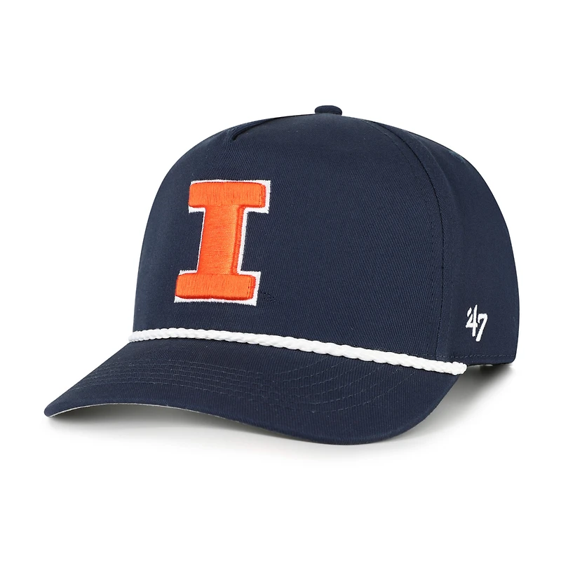 Casquette ajustable à nœud en corde bleu marine Illinois Fighting Illini pour homme, modèle 1947