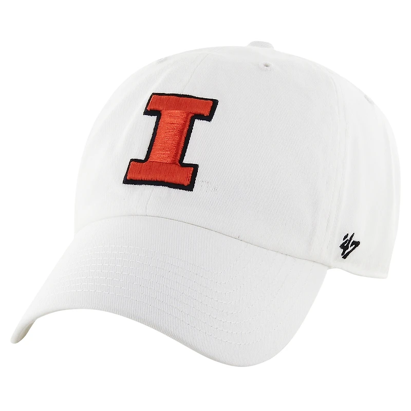 Men's '47 White Illinois Fighting Illini Clean Up Adjustable Hat