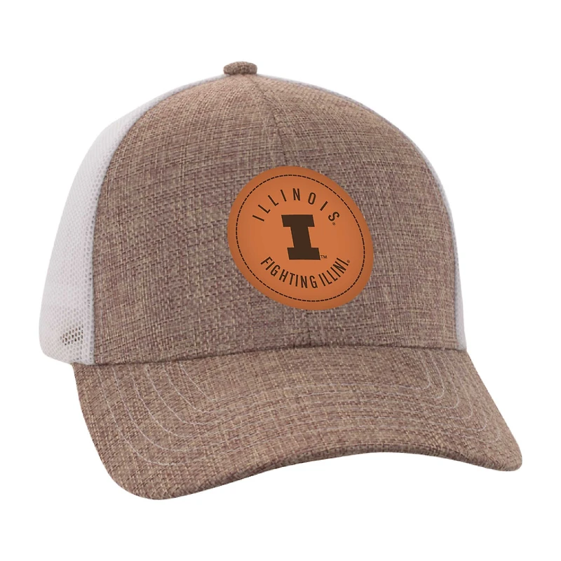 Men's Ahead Tan/White Illinois Fighting Illini Pregame Adjustable Hat