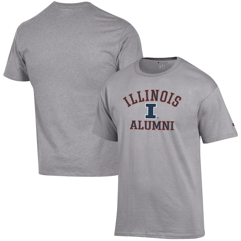 T-shirt gris avec logo des anciens Fighting Illini, champion masculin
