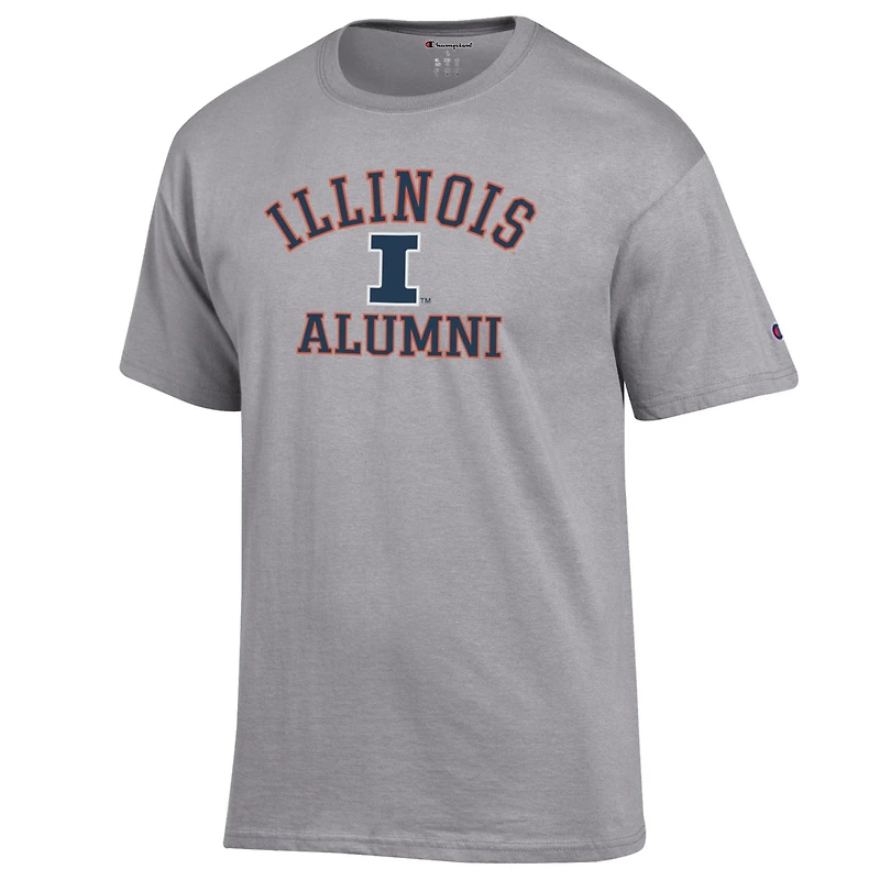 T-shirt gris avec logo des anciens Fighting Illini, champion masculin