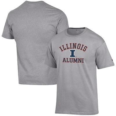 T-shirt gris avec logo des anciens Fighting Illini, champion masculin
