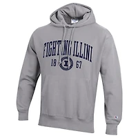 Men's Champion  Heather Gray Illinois Fighting Illini Established Reverse Weave Hoodie