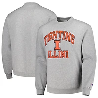 Sweat à capuche Champion Heather Grey Illinois Fighting Illini High Motor pour hommes