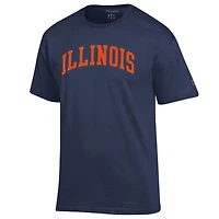 T-shirt bleu marine pour homme, motif arche basique, Illinois Fighting Illini