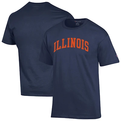 T-shirt bleu marine pour homme, motif arche basique, Illinois Fighting Illini