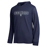 Men's Champion  Navy Illinois Fighting Illini Gradient All-Star Long Sleeve Hooded T-Shirt