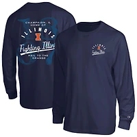T-shirt à manches longues plastifié Champion Navy Illinois Fighting Illini All-Star pour homme