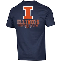 T-shirt Champion Navy Illinois Fighting Illini Stack 2-Hit pour hommes