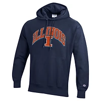 Sweat à capuche Champion Navy Illinois Fighting Illini Vault Late Night Reverse Weave pour hommes
