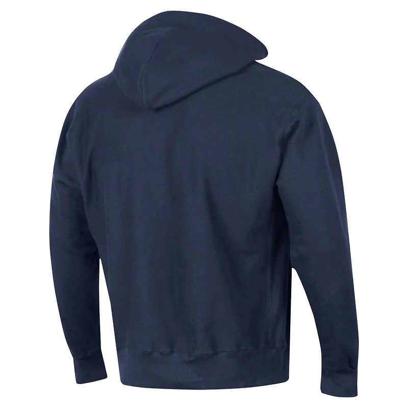 Sweat à capuche Champion Navy Illinois Fighting Illini Vault Late Night Reverse Weave pour hommes