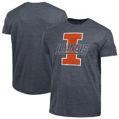 T-shirt Champion pour homme, bleu marine, Illinois Fighting Illini Vintage Triumph Tri-Blend