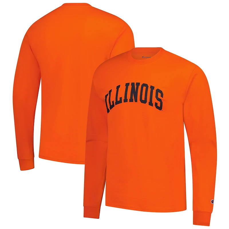 T-shirt à manches longues orange Illinois Fighting Illini Basic Arch pour homme