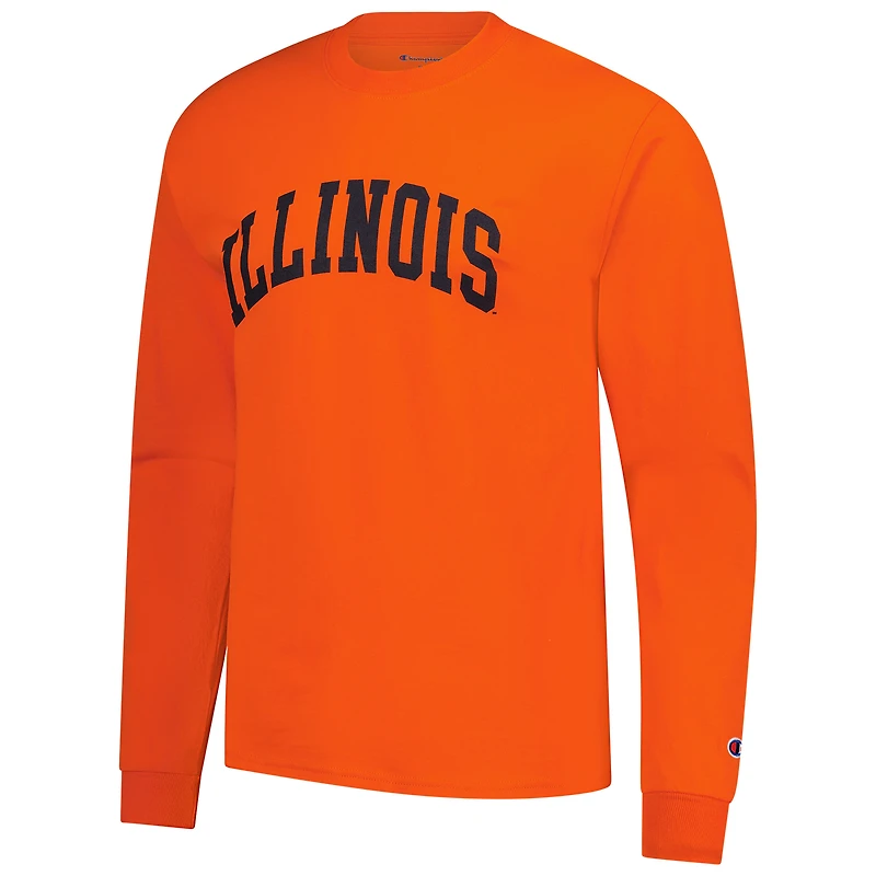 T-shirt à manches longues orange Illinois Fighting Illini Basic Arch pour homme