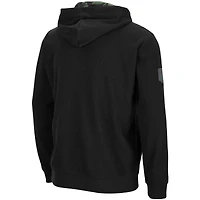 Sweat à capuche léger gaufré entièrement zippé Colosseum Black Illinois Fighting Illini OHT pour hommes