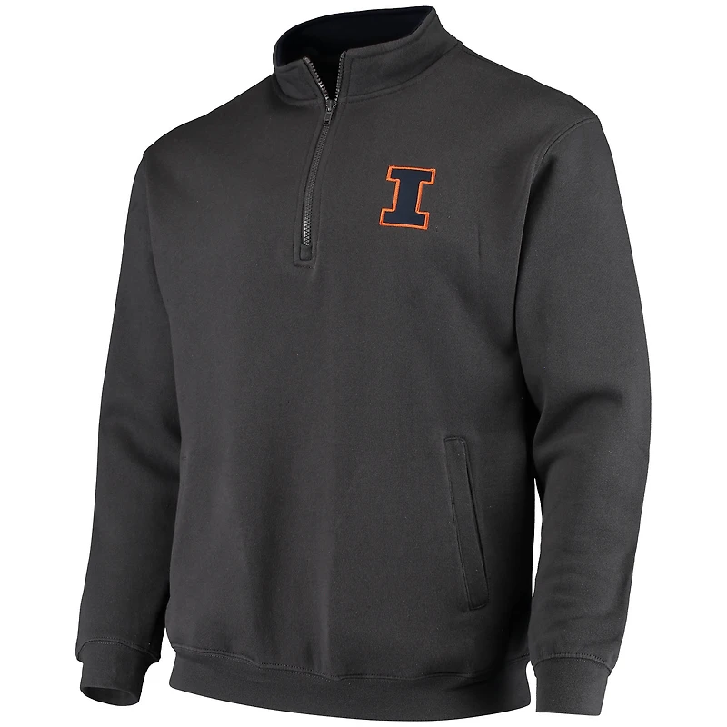 Veste à quart de zip avec logo Colosseum Charcoal Illinois Fighting Illini Tortugas pour hommes