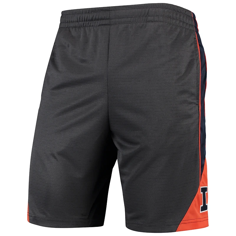 Short de l'équipe masculine Colosseum Charcoal Illinois Fighting Illini Turnover
