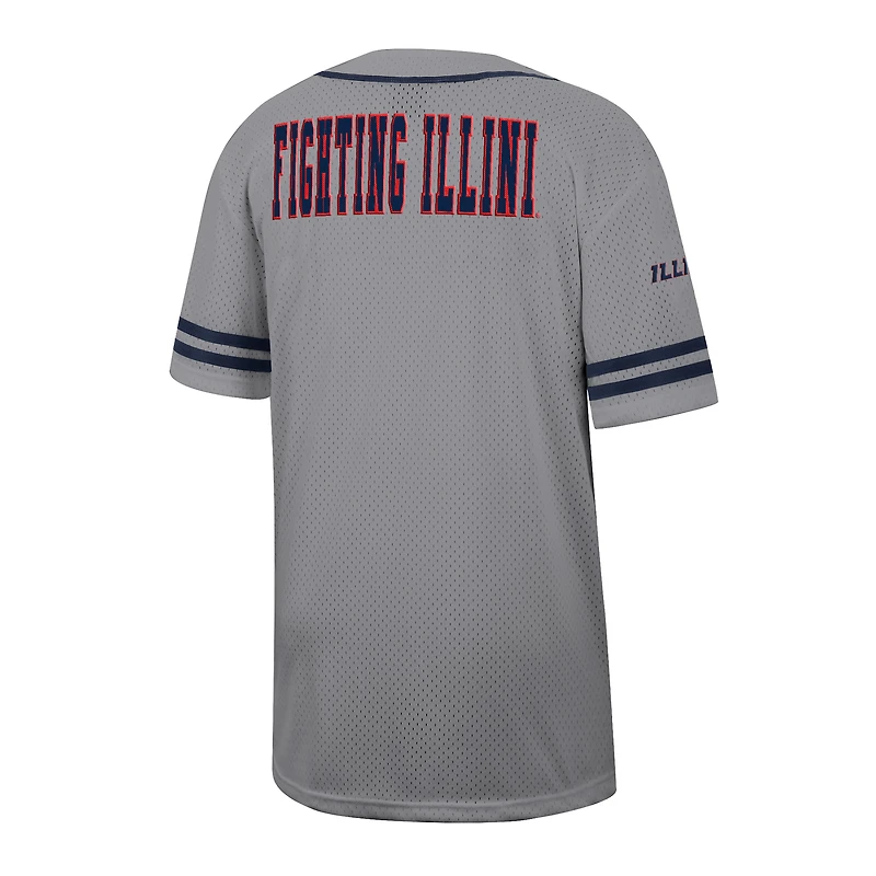 Men's Colosseum Gray Illinois Fighting Illini Free Spirited Baseball Jersey