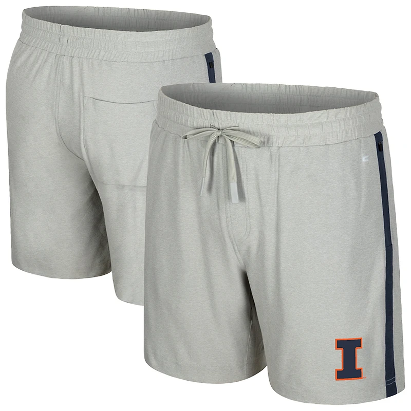 Men's Colosseum Gray Illinois Fighting Illini Mac Shorts