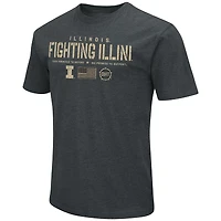 T-shirt Colosseum Heathered Black Illinois Fighting Illini OHT pour hommes, drapeau d'appréciation militaire 2.0