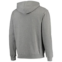 Men's Colosseum Heathered Gray Illinois Fighting Illini Arch & Logo 3.0 Full-Zip Hoodie