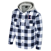 Veste zippée à carreaux Buffalo Illinois Fighting Illini noire/blanche pour homme Colosseum