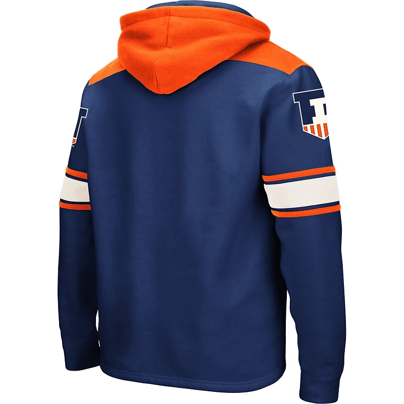 Men's Colosseum Navy Illinois Fighting Illini 2.0 Lace-Up Pullover Hoodie