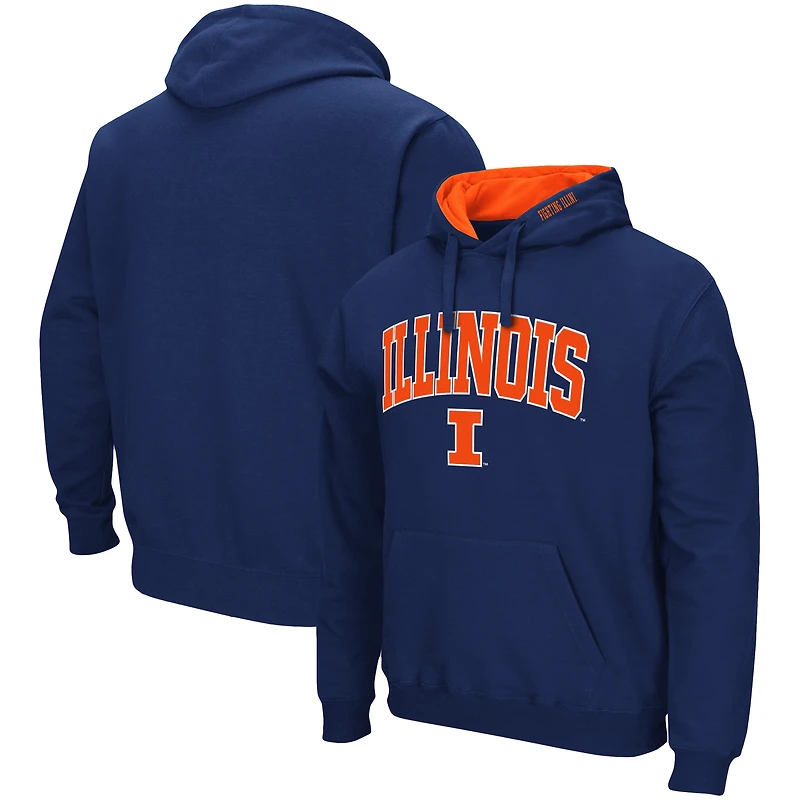 Sweat à capuche Colosseum Navy Illinois Fighting Illini Arch & Logo 3.0 pour hommes