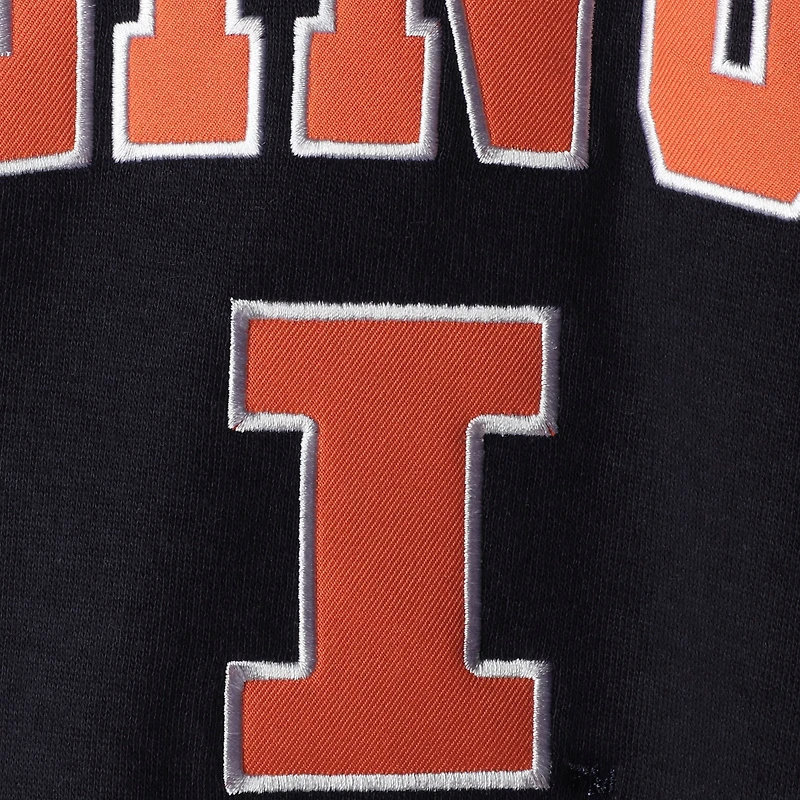 Men's Colosseum Navy Illinois Fighting Illini Arch & Logo Crew Neck Sweatshirt