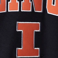 Men's Colosseum Navy Illinois Fighting Illini Arch & Logo Crew Neck Sweatshirt