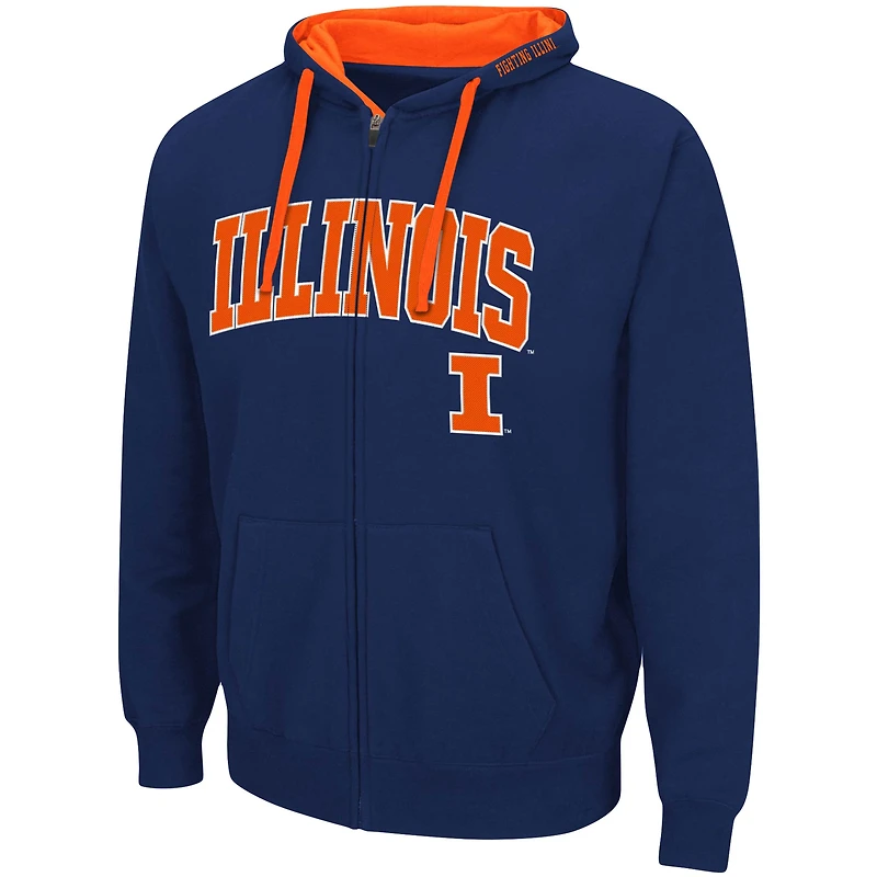 Sweat à capuche zippé Colosseum Navy Illinois Fighting Illini Big & Tall pour homme