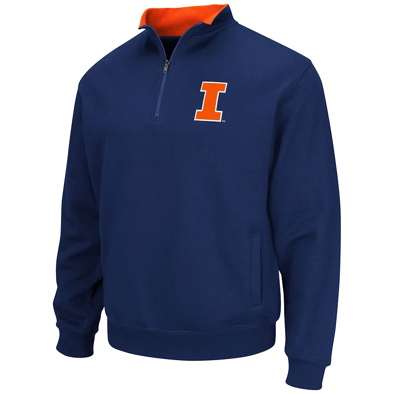 Colosseum Navy Illinois Fighting Illini Big & Tall Tortugas Logo Quarter-Zip Sweatshirt pour homme