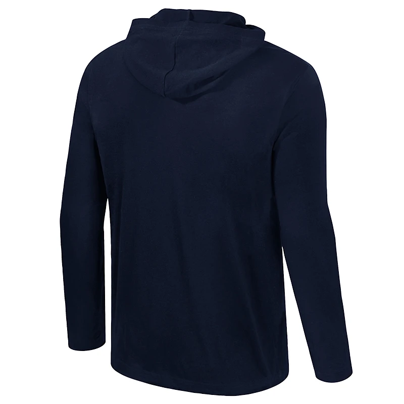T-shirt à capuche manches longues et 2 coups pour homme, bleu marine, Illinois Fighting Illini, coloris pop, Active Blend