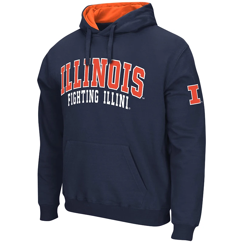 Sweat à capuche Colosseum Navy Illinois Fighting Illini Double Arch pour hommes