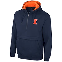 Sweat à capuche demi-zip Colosseum Navy Illinois Fighting Illini pour hommes
