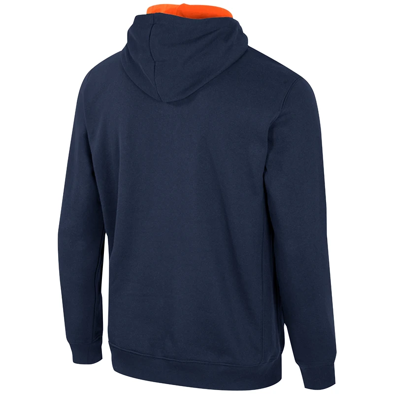 Sweat à capuche demi-zip Colosseum Navy Illinois Fighting Illini pour hommes