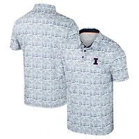 Men's Colosseum Navy Illinois Fighting Illini It's Time! Allover Print Polo