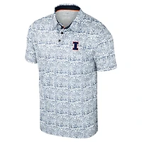 Men's Colosseum Navy Illinois Fighting Illini It's Time! Allover Print Polo