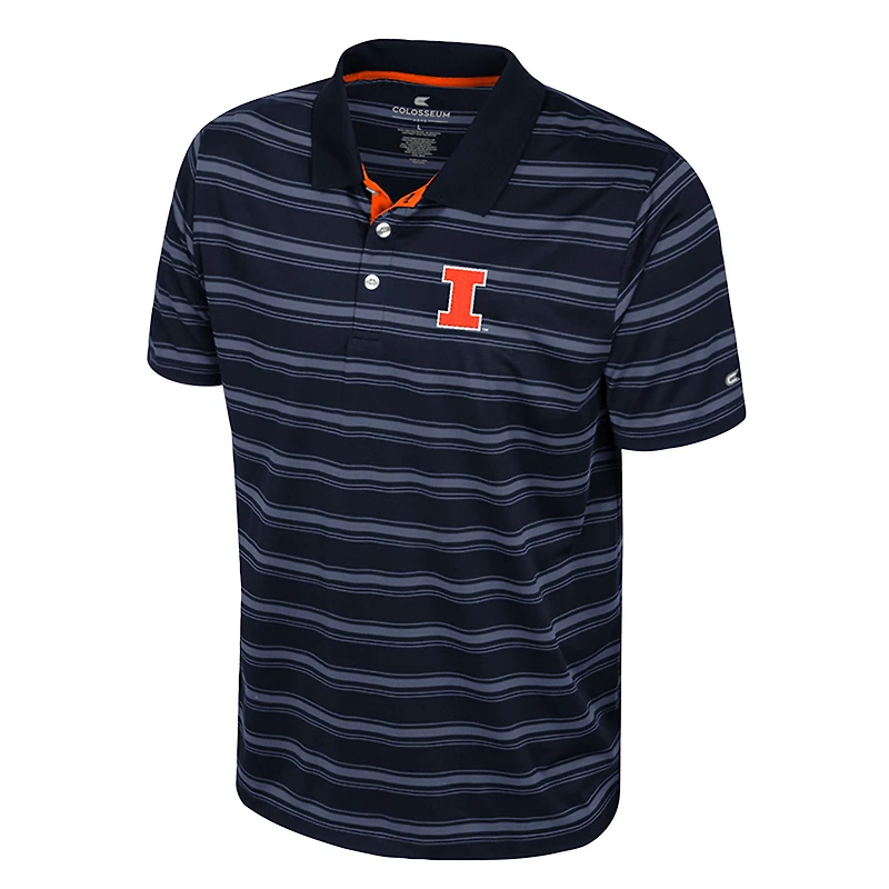 Men's Colosseum Navy Illinois Fighting Illini Milk Steak Polo