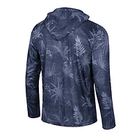 Haut à capuche léger imprimé Colosseum Navy Illinois Fighting Illini Palms pour hommes avec fermeture éclair sur un quart
